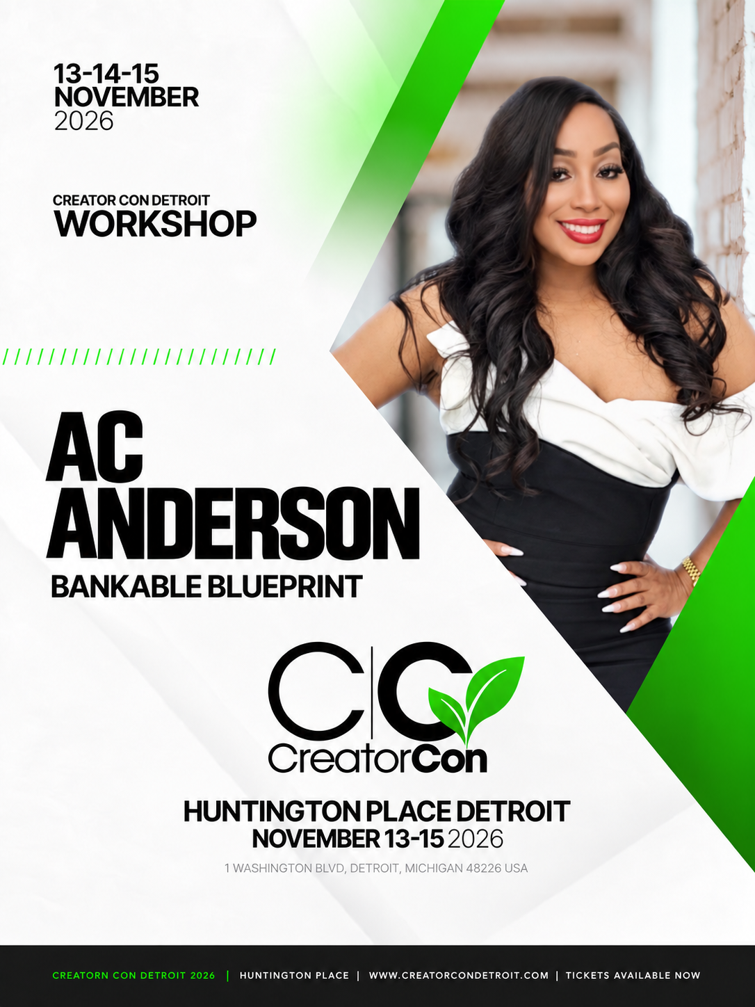 Creator Con workshop flyer for Ac Anderson