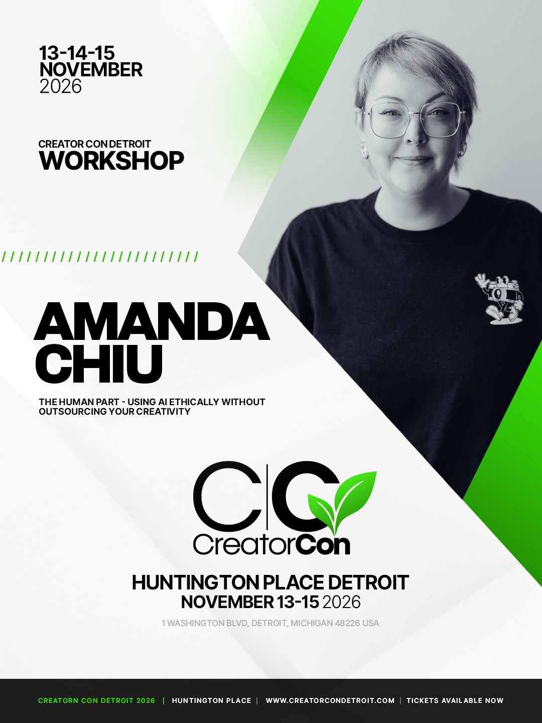 Creator Con workshop flyer for Amanda Chiu