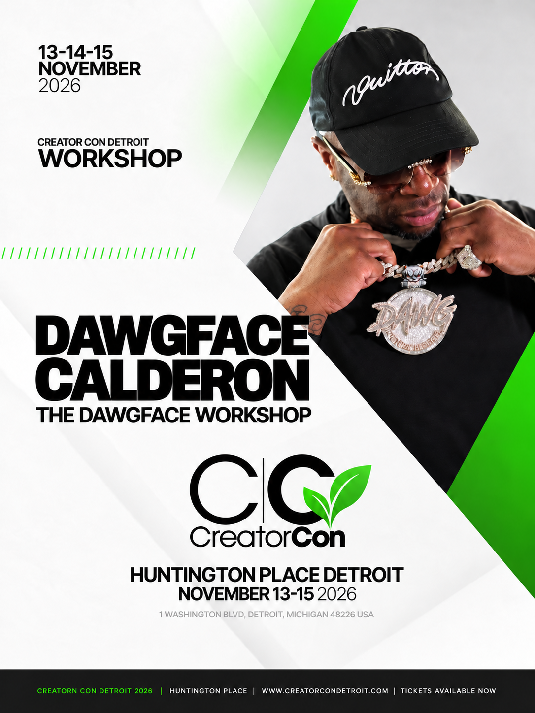 Creator Con workshop flyer for Dawgface Calderon