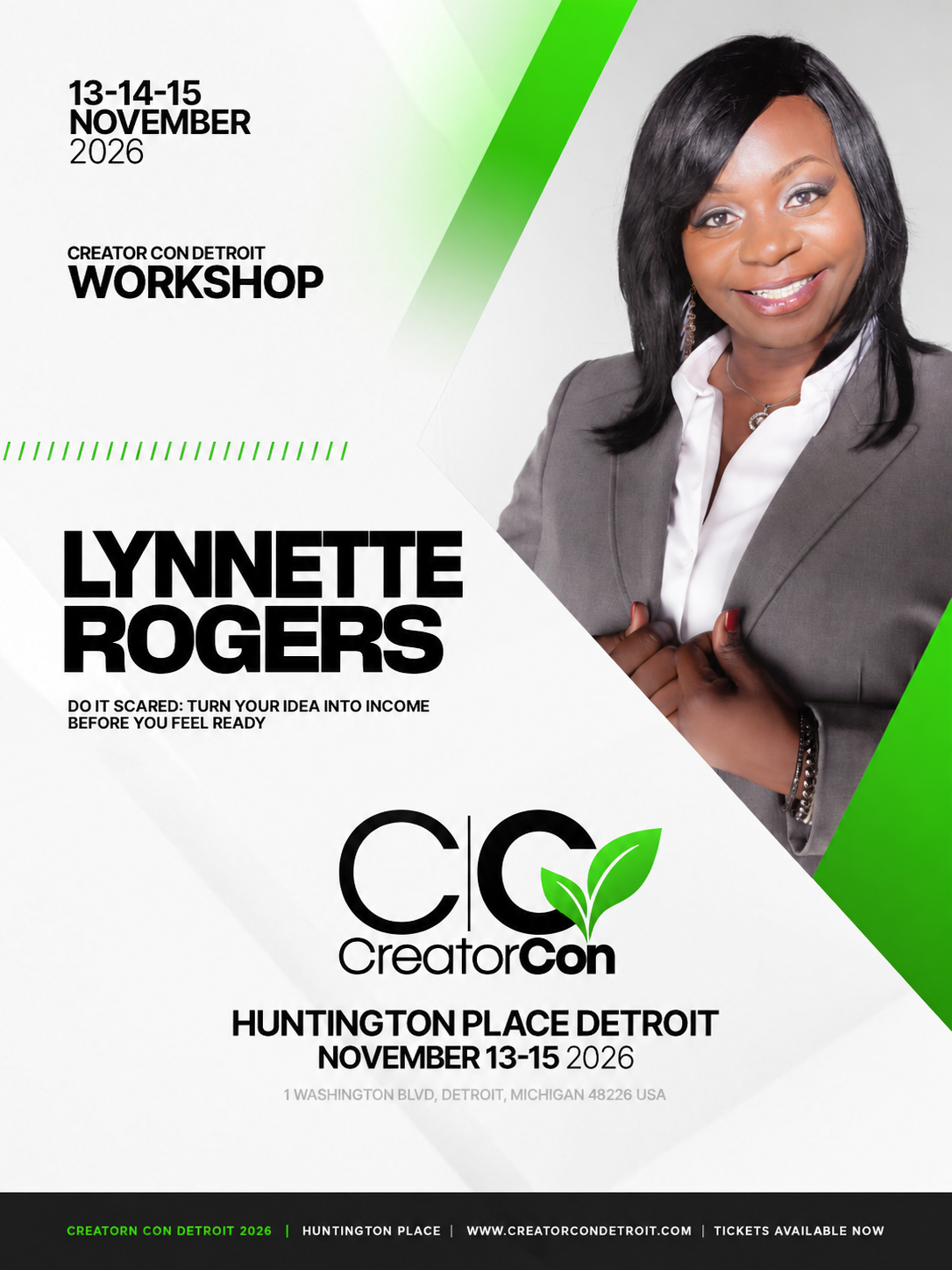 Creator Con workshop flyer for Lynnette Rogers